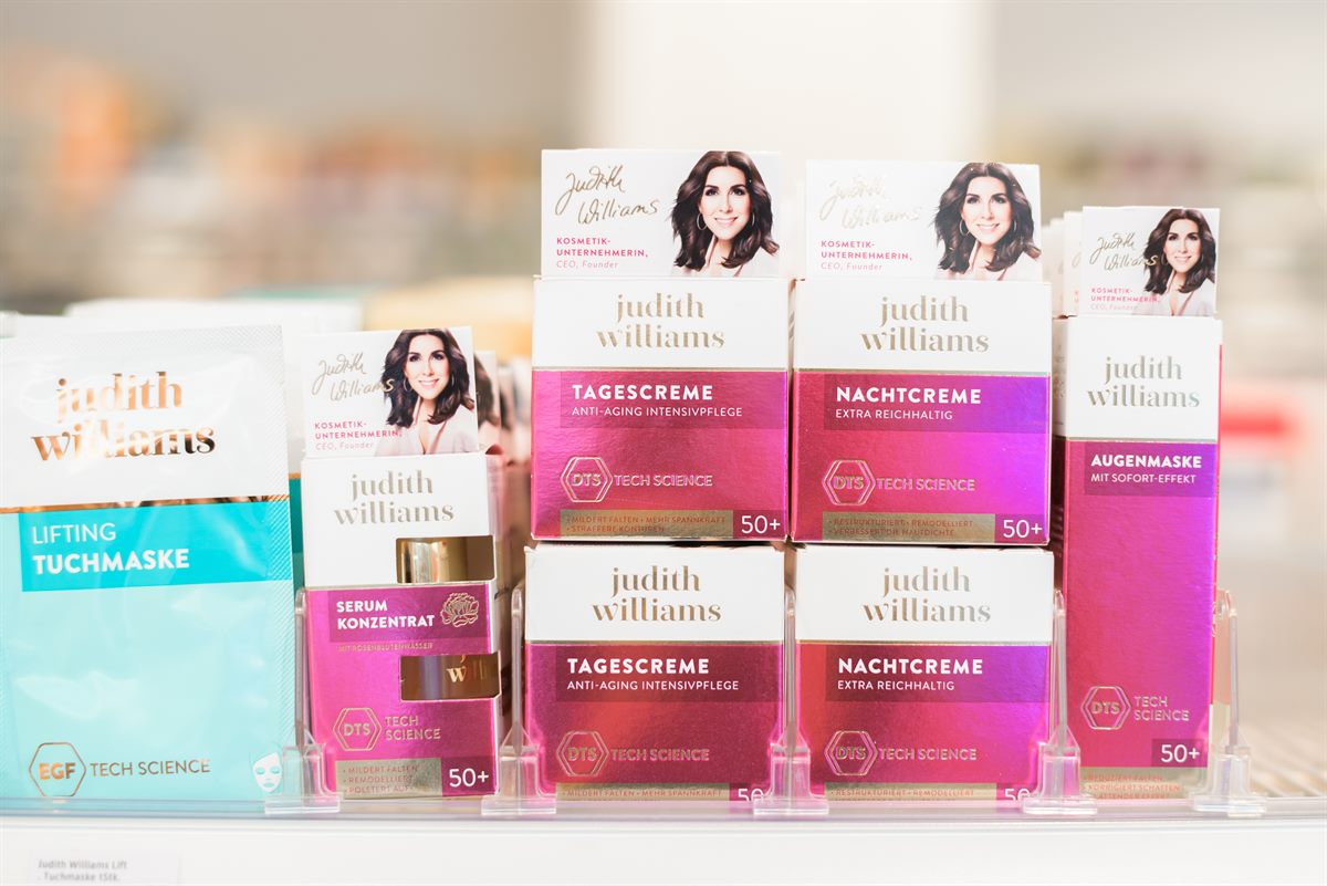 Die vierteilige Anti-Aging-Pflegeserie von Judith Williams „DTS Tech Science“ wurde über zwei Jahre entwickelt.