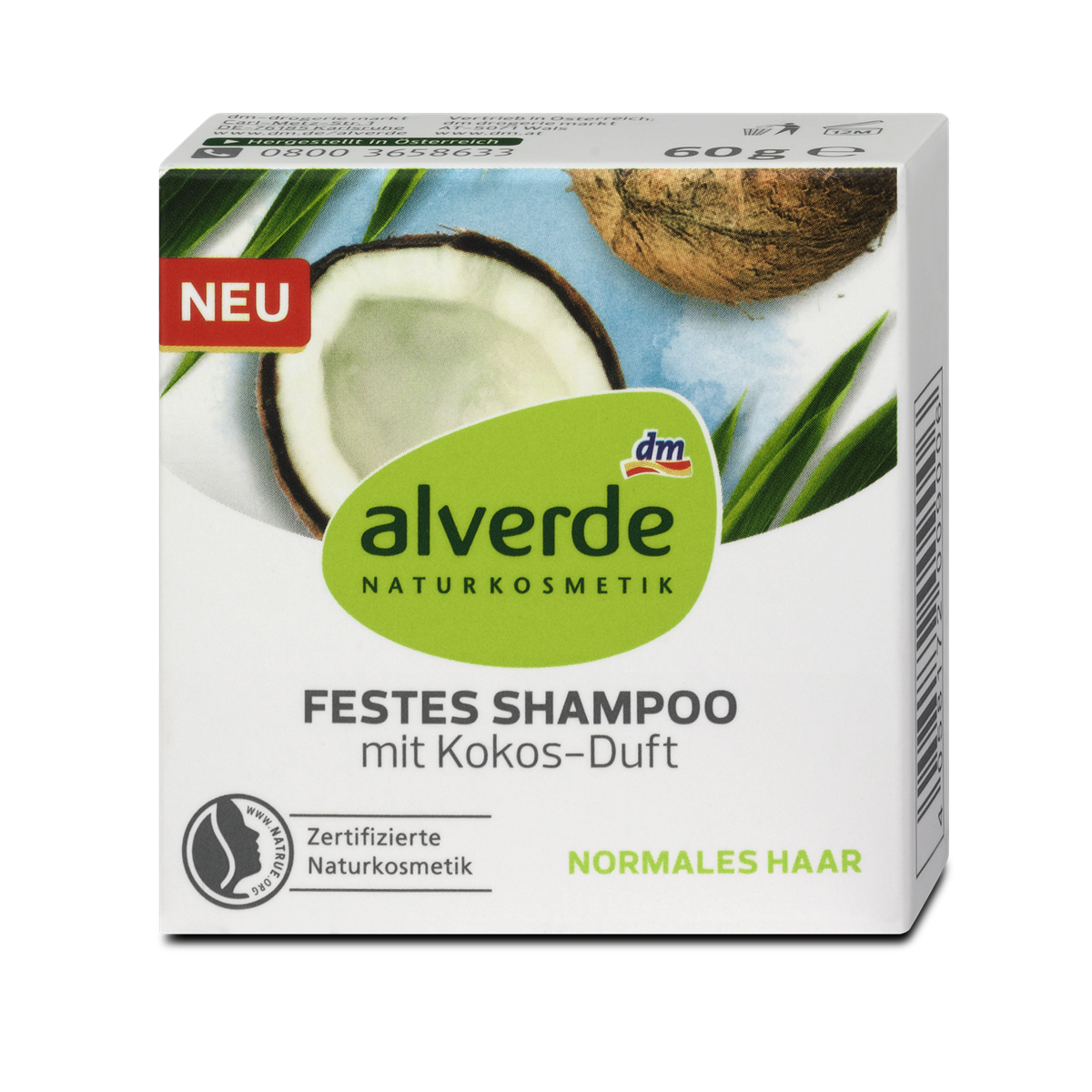 alverde NATURKOSMETIK Festes Shampoo Kokos