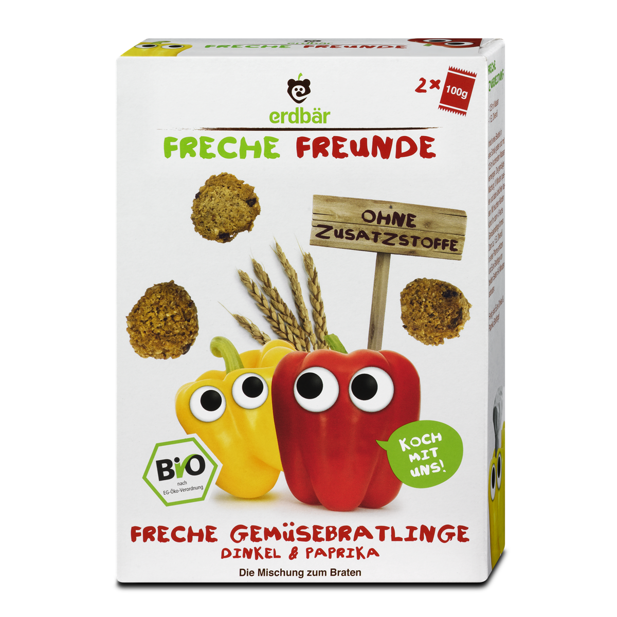 Freche Gemüsebratlinge Dinkel & Paprika von Freche Freunde.
