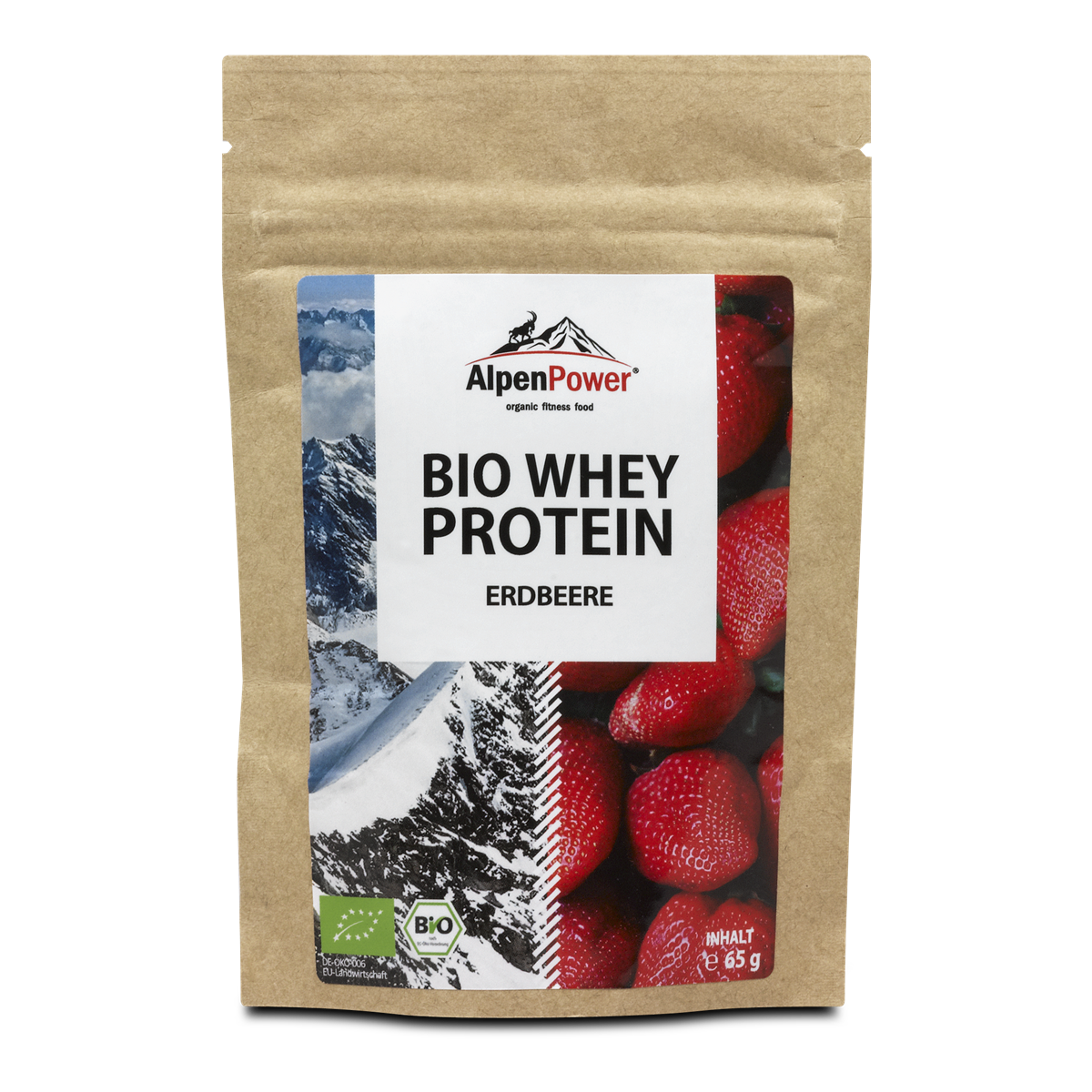 Bio Whey Protein Erdbeere von AlpenPower aus Oberösterreich.