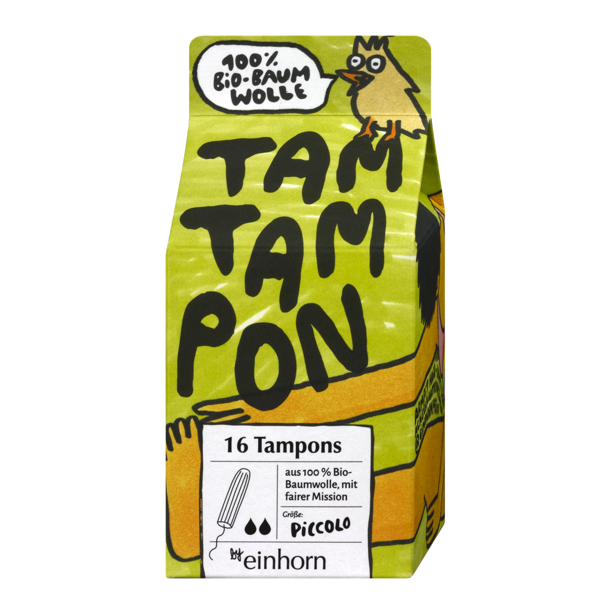 Tamtampons Piccolo, Normalo und Super bestehen zu 100 Prozent aus zertifizierter Bio-Baumwolle.