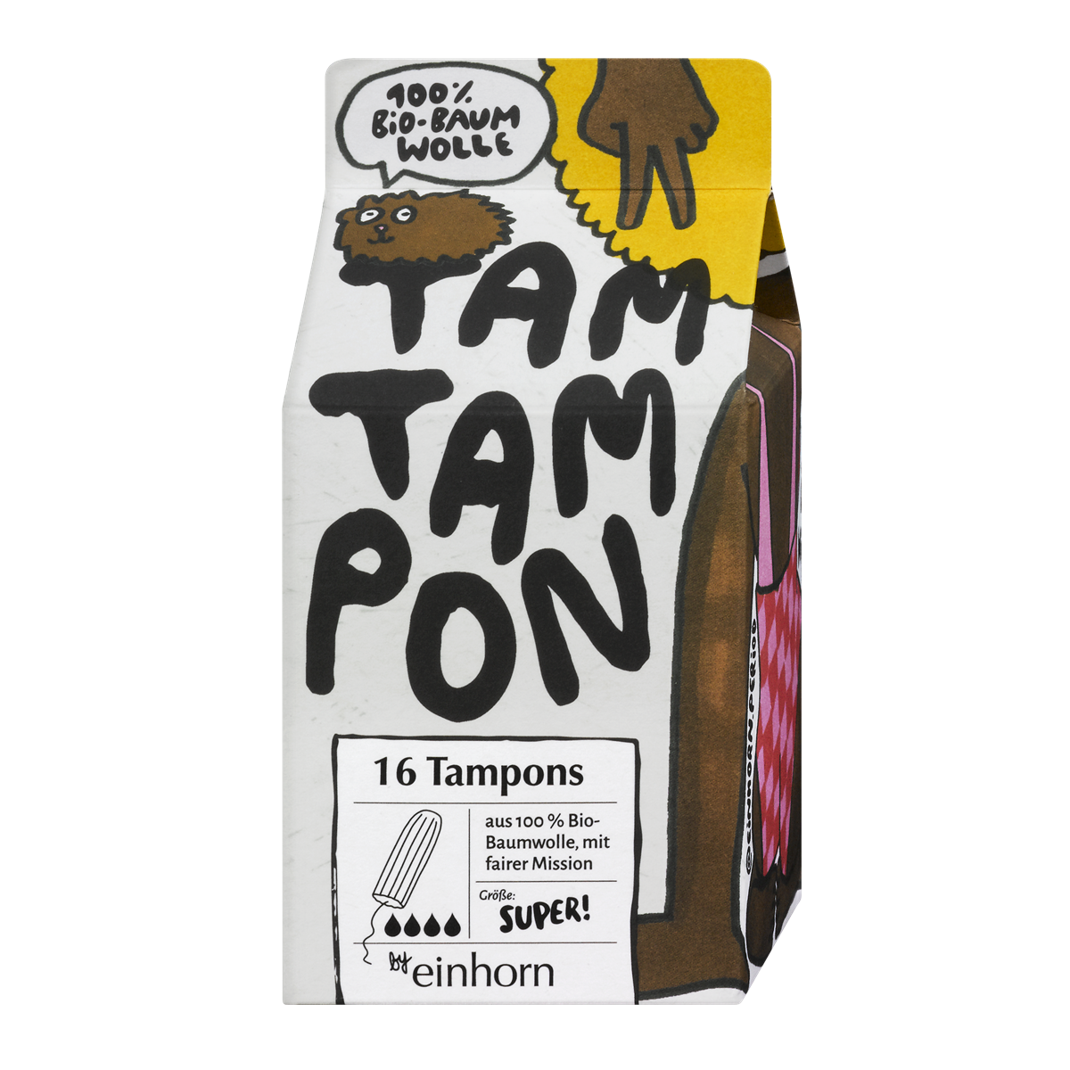 Tamtampons Piccolo, Normalo und Super bestehen zu 100 Prozent aus zertifizierter Bio-Baumwolle.
