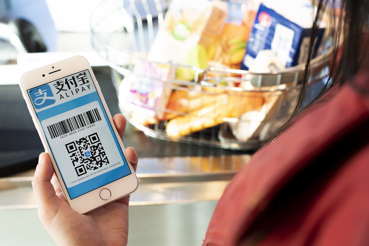 Einkauf mit dem chinesischen Zahlungsmittel Alipay