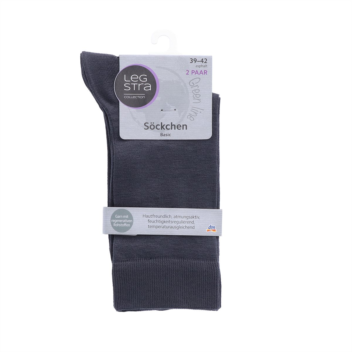 Legstra Söckchen in Asphalt, 2 Paar, Gr. 39-42