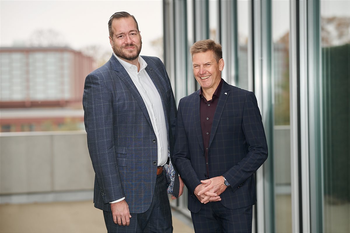 Harald Bauer und Thomas Köck, beide dm Geschäftsführung