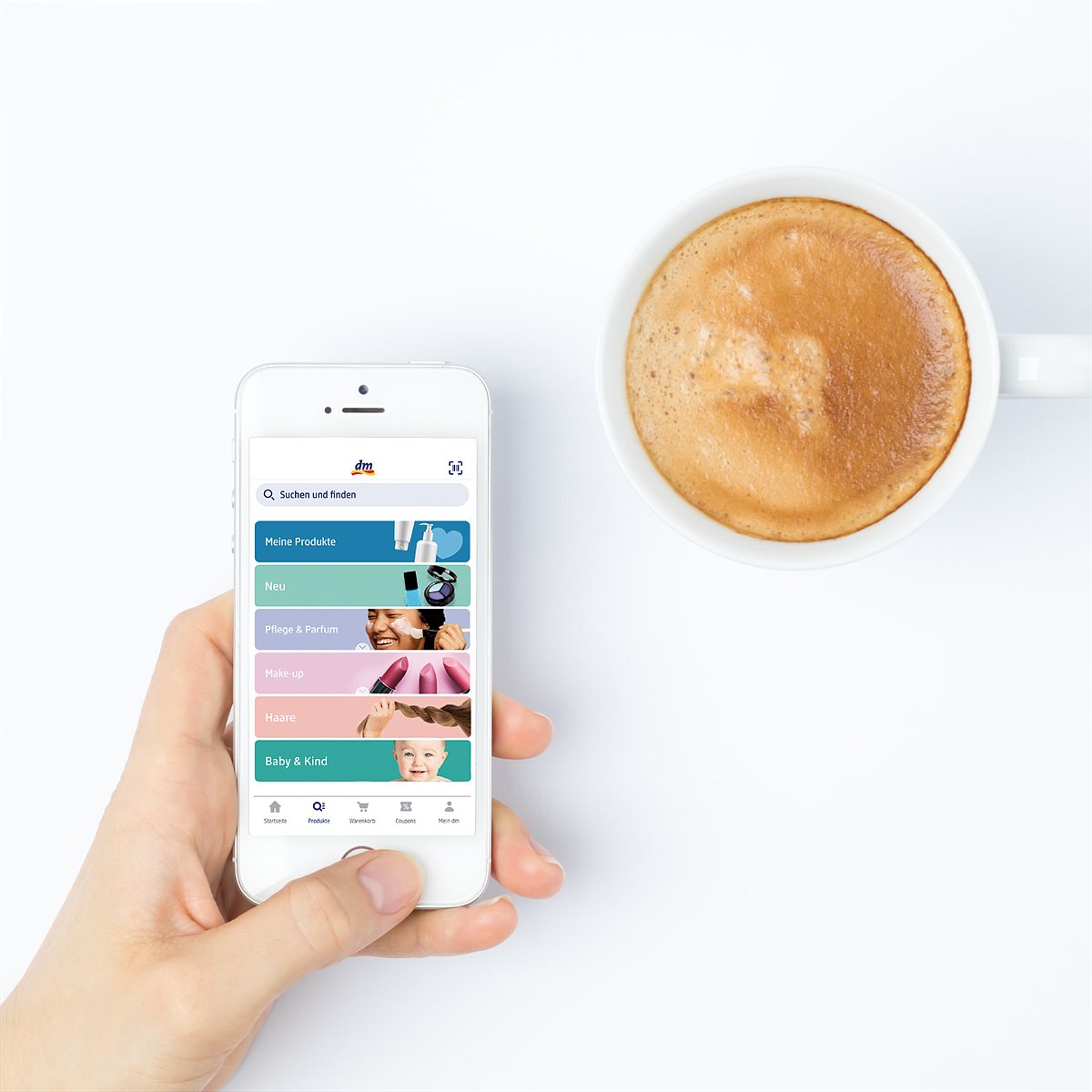 Die Mein dm-App verknüpft digitale Services und dm Filialen