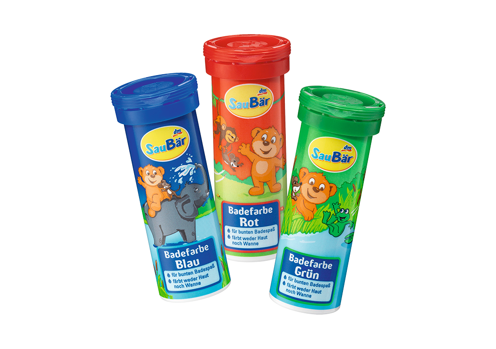 Bunte Badefarbe von SauBär 