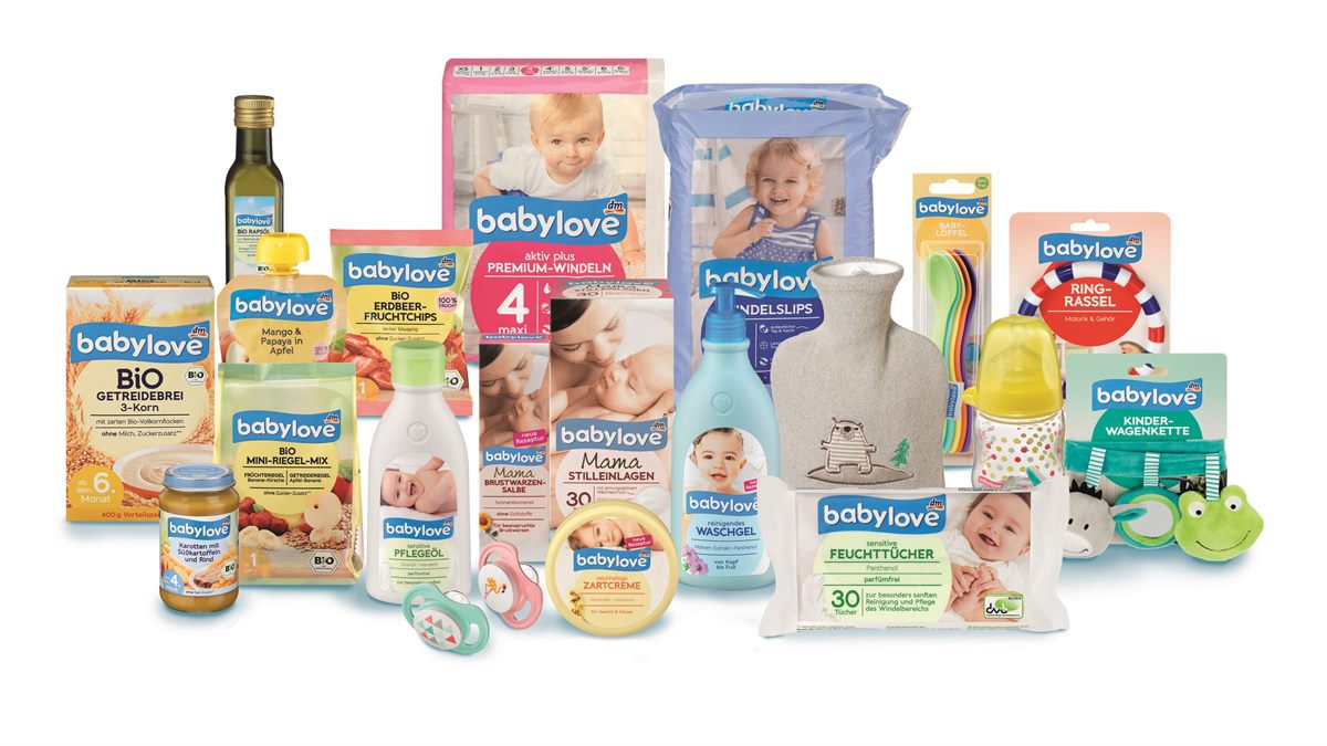 Die dm Marke babylove wird heuer 20 Jahre alt.
