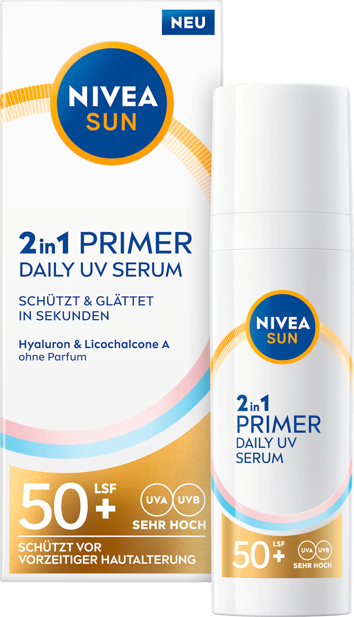 NIVEA SUN Sonnenfluid Gesicht Primer Serum LSF 50+ Freisteller