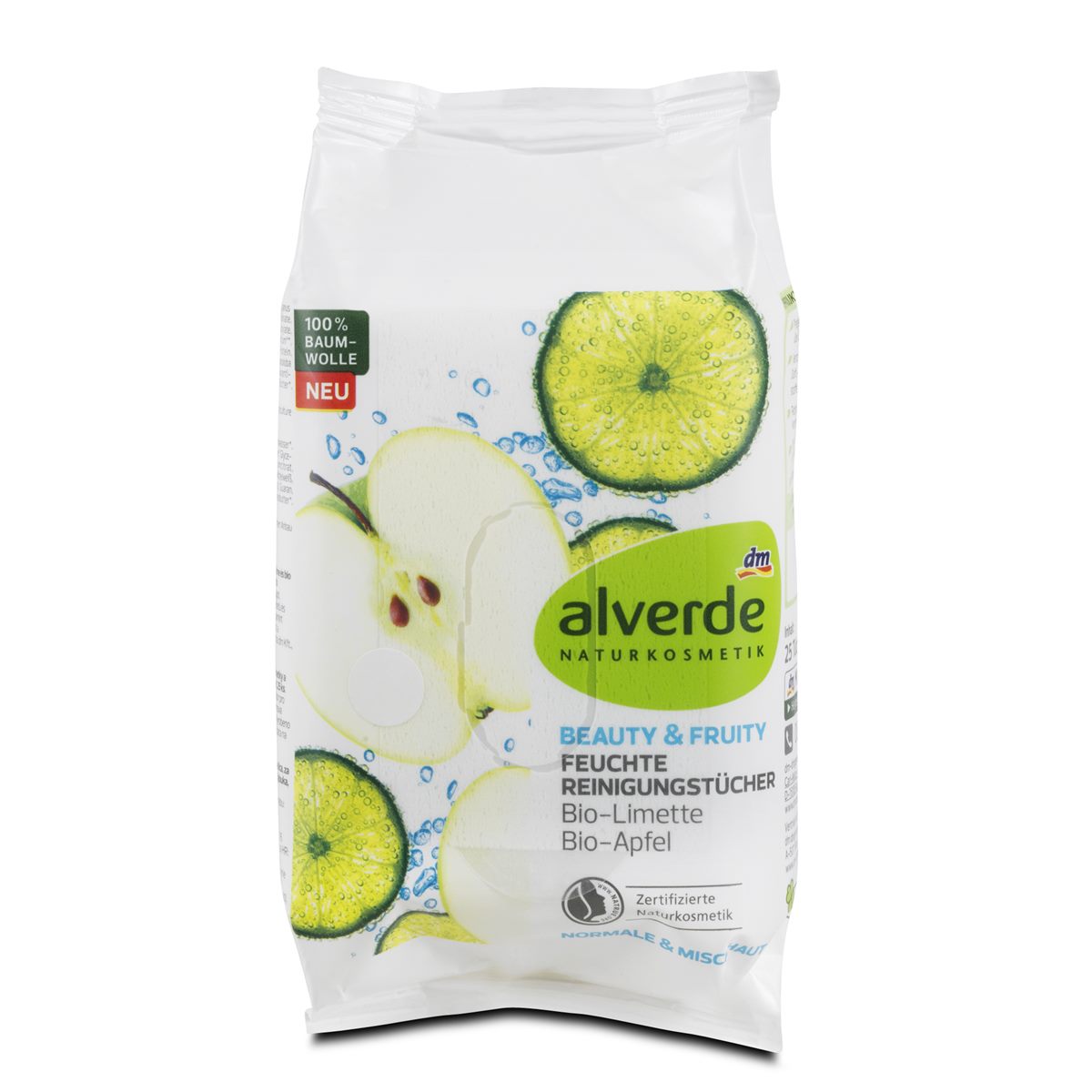 Neu im Sortiment von alverde NATURKOSMETIK: die Klärende Maske und die feuchten Reinigungstücher der Pflege-Serie „Beauty & Fruity“.